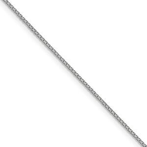 1mm 14k White Gold Diamond Cut Open Franco Chain Necklace, 24 Inch